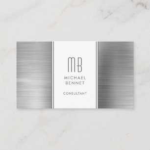 Tarjeta De Visita Consultor de Relieve metalizado Metálico Gris Gris