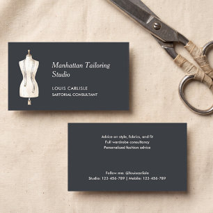 Tarjeta De Visita Consultor de sastrería moderna forma de vestido vi