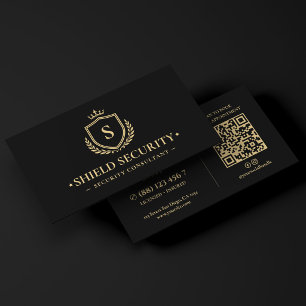 Tarjeta De Visita Consultor de seguridad moderno logotipo de escudo