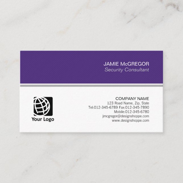 Tarjeta De Visita Consultor de seguridad profesional mínimo simple (Anverso)