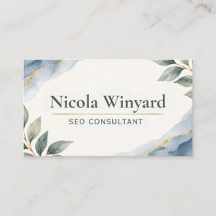 Tarjeta De Visita Consultor de SEO Elegant Greenery