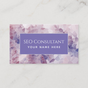 Tarjeta De Visita Consultor de SEO Patrón de mosaico rosa púrpura mo