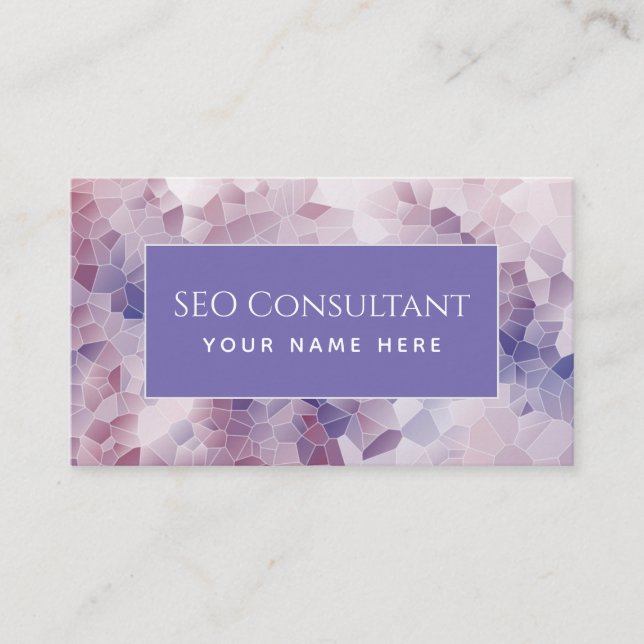 Tarjeta De Visita Consultor de SEO Patrón de mosaico rosa púrpura mo (Anverso)