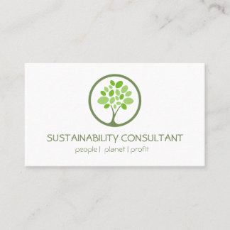 Tarjeta De Visita Consultor de sostenibilidad del logo verde moderno