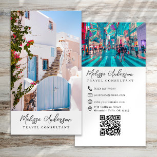 Tarjeta De Visita Consultor de viajes Foto Código QR