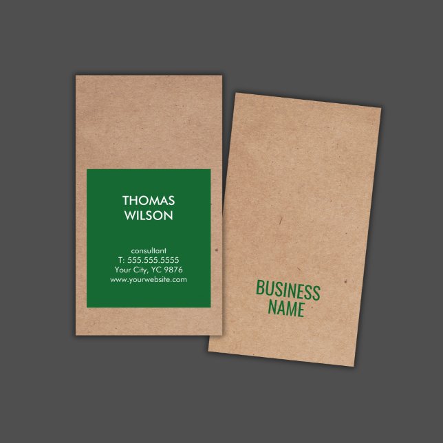 Tarjeta De Visita Consultor ecológico de Kraft Paper de Guay moderno (Subido por el creador)