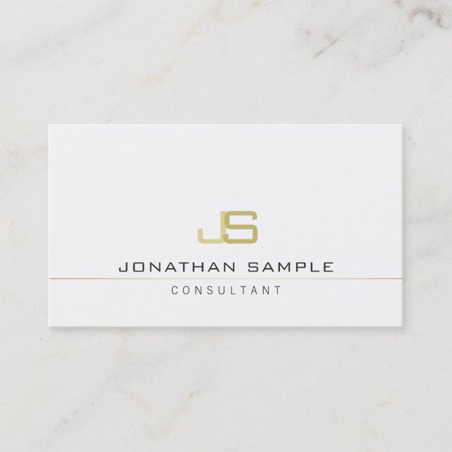 Tarjeta De Visita Consultor elegante profesional de monograma modern (Anverso)