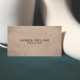 Tarjeta De Visita Consultor elegante profesional del beige de la