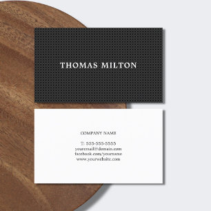 Tarjeta De Visita Consultor elegante simple del blanco del negro de