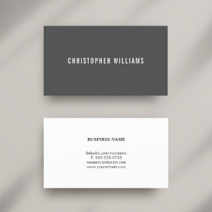 Tarjeta De Visita Consultor elegante simple moderno del gris de la