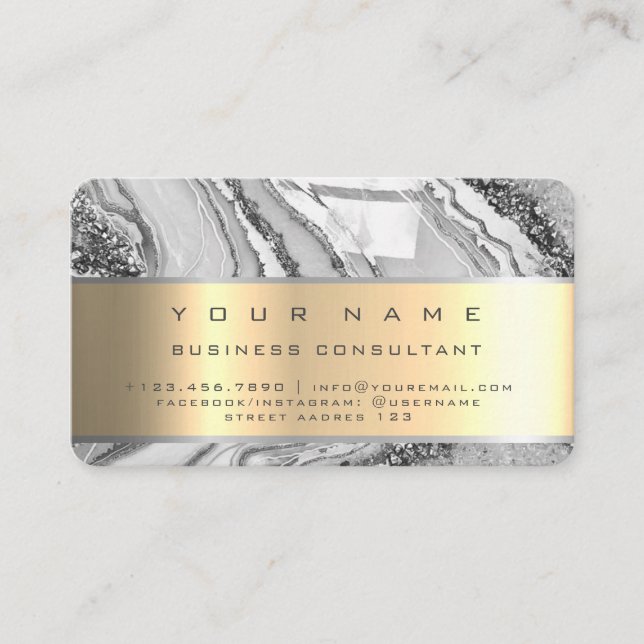 Tarjeta De Visita Consultor empresarial profesional de mármol platea (Anverso)