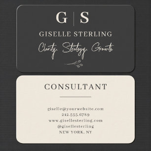 Tarjeta De Visita Consultor Empresarial Profesional Negro