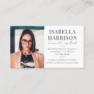 Tarjeta De Visita Consultor Financiero de Escritura Moderna Foto