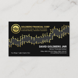 Tarjeta De Visita Consultor financiero Gold Stock Forex Graph