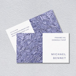 Tarjeta De Visita Consultor financiero moderno de metal púrpura