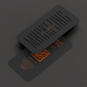 Tarjeta De Visita Consultor Fiscal Minimal Profesional Negro Naranja