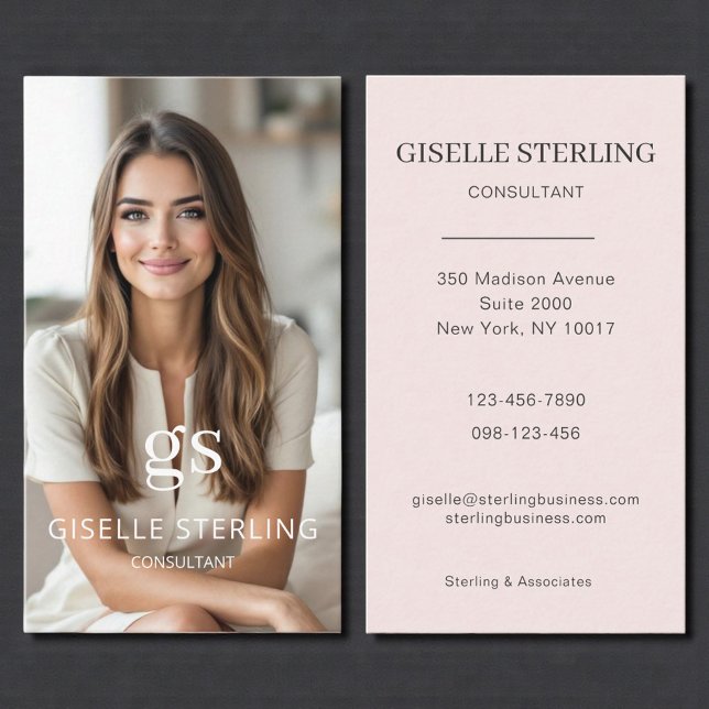 Tarjeta De Visita Consultor Foto Rubor Pink Professional (Subido por el creador)