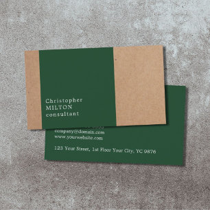 Tarjeta De Visita Consultor fresco moderno del verde del papel de
