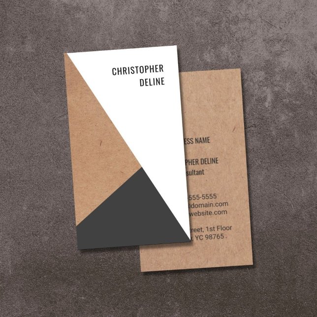 Tarjeta De Visita Consultor geométrico moderno de papel de Kraftpape (Subido por el creador)