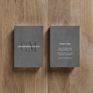 Tarjeta De Visita Consultor gris del monograma de la textura