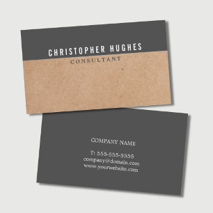 Tarjeta De Visita Consultor IMPRESO elegante simple del gris de