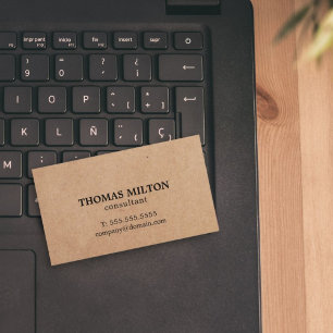 Tarjeta De Visita Consultor impreso elegante simple del papel de