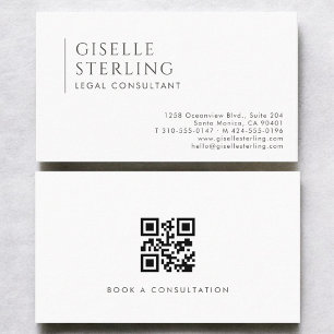 Tarjeta De Visita Consultor Jurídico Código QR Profesional Moderno