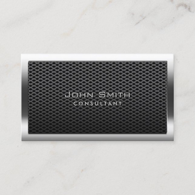 Tarjeta De Visita Consultor metalizado profesional de la frontera de (Anverso)