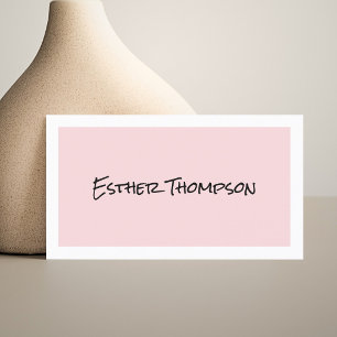 Tarjeta De Visita Consultor minimalista de color rosa pálido elegant