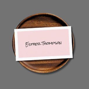 Tarjeta De Visita Consultor minimalista de color rosa pálido elegant