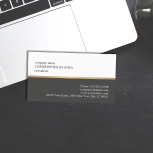 Tarjeta De Visita Consultor minimalista de Línea de Cobre Gris Blanc