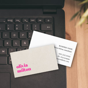 Tarjeta De Visita Consultor minimalista elegante de color rosado