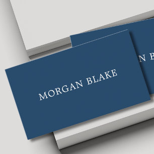 Tarjeta De Visita Consultor Minimalista Negrita Azul Blanco en Red