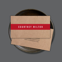 Consultor Mínimo Impreso Kraft Deep Red Stripe