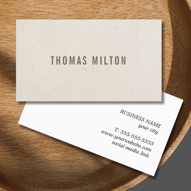 Tarjeta De Visita Consultor Mínimo Textura Beige Marrón  (Subido por el creador)