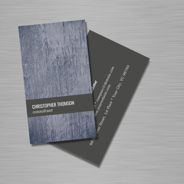 Tarjeta De Visita Consultor moderno de Guay Texture Blue Gray (Subido por el creador)