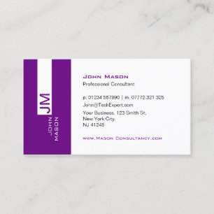 Tarjeta De Visita Consultor moderno de la púrpura y del oro -