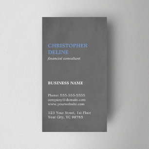 Tarjeta De Visita Consultor moderno de textura simple gris azul