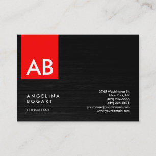 Tarjeta De Visita Consultor moderno Monograma Gris Red Wood