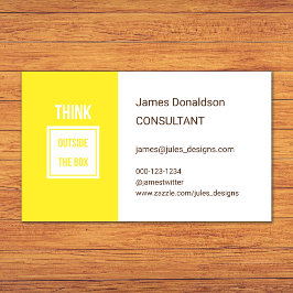 Tarjeta De Visita Consultor moderno profesional amarillo