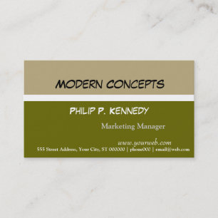 Tarjeta De Visita Consultor moderno Tri Color Green