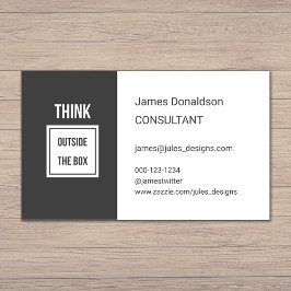 Tarjeta De Visita Consultor moderno y profesional de color gris oscu