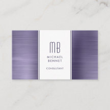 Consultor Morado Monograma Elegante Moderno