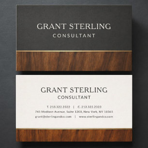 Tarjeta De Visita Consultor Profesional de Madera Moderno