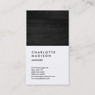Tarjeta De Visita Consultor profesional de moda de madera gris blanc