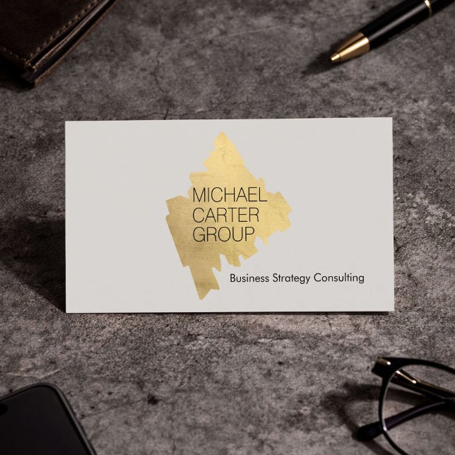 Tarjeta De Visita Consultor Profesional de Oro Moderno (Subido por el creador)