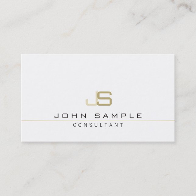 Tarjeta De Visita Consultor profesional elegante monogramado (Anverso)