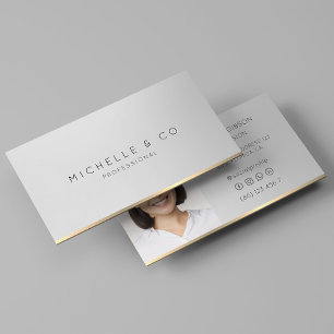 Tarjeta De Visita Consultor profesional mínimo de Silver Faux Gold
