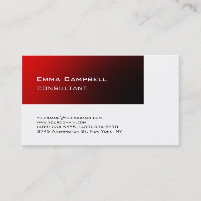 Tarjeta De Visita Consultor profesional moderno y elegante de moda (Anverso)