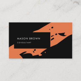 Tarjeta De Visita Consultor profesional Naranja negro moderno